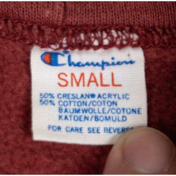 Vintage 1980s Harvard University Champion Hoodie Men Small Fits XS Red Pullover - Picture 3 of 13